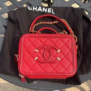 Chanel Red Quilted Crossbody Bag